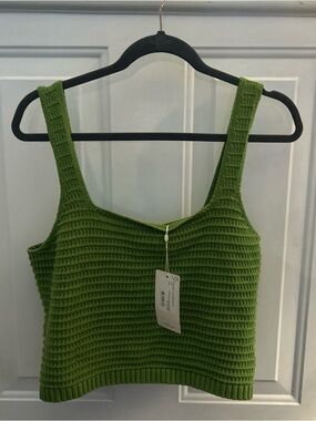 NWT Ladies Size Lg  Crop Sweater By FRNCH Paris Boutique Brand Button Back